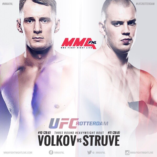 Александр Волков против Стефана Штруве на UFC Rotterdam в сентябре