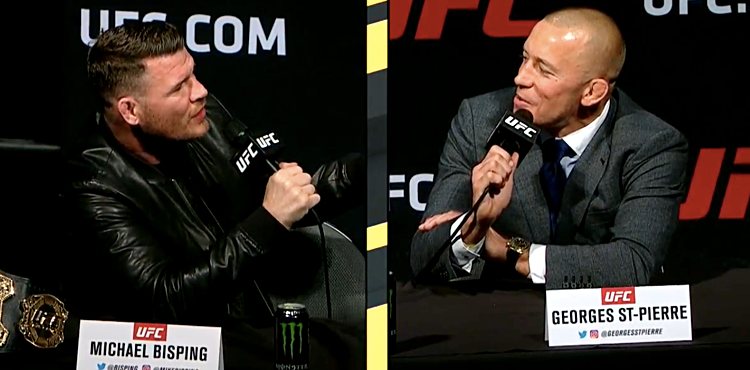 Перепалка Майкла Биспинга и Джорджа Сент-Пьера на пресс конференции UFC 217