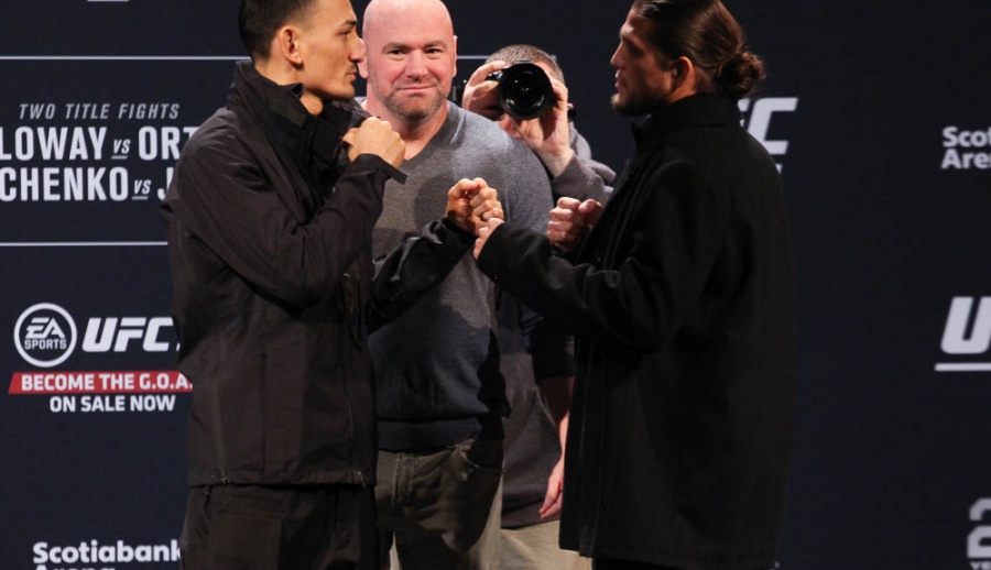Макс Холлоуэй и Брайан Ортега на пресс-конференции перед UFC 231