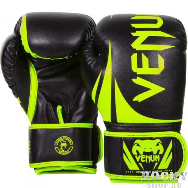 Перчатки боксерские Venum "Challenger 2.0" Neo Yellow/Black, 14 oz Venum