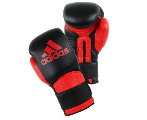 Перчатки боксерские Super Pro Safety Sparring Hook & Loop черно-красные, 18 унций Adidas