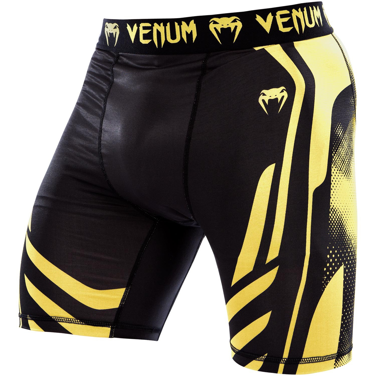 Компрессионные шорты venum technical compression shorts - black/yellow