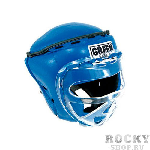 Боксерский шлем SAFE на шнуровке, Синий Green Hill